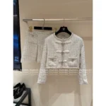 Chanel 2025A Early Fall Haute Atelier Collection 🆕 Imported Tweed Suit Set - Silk-Lined Jacket/Skirt/Dress w/ Frog Closures - Image 15
