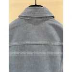 FENDI 2025 Early Fall Collection 🆕 Women's Structured Cropped Denim Jacket - Printed Logo Patch Pockets & Notch Collar - Image 14