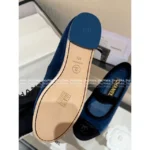 Chanel 2025B Fall/Winter Collection 🌈 Haute Couture Mary Janes - Imported Silk-Velvet & Crystal Bow (Ballet Flat Version) - Image 4