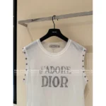 Dior 2025 Spring/Summer Collection 🌸 Print Logo Sleeveless Top - Studded Cuff Design - Image 12