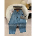 ALEXANDERWANG 2025 New Collection 👖 Mock Two-Layer Wide-Leg Jeans - High-Waisted Scimitar Flare Pants - Image 17