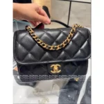 Chanel 🎒 25A Haute Atelier Collection Litchi-Grain Leather Handle & Chain Backpack / Mini Backpack / Tote Bag — Durable & Sturdy - Image 6