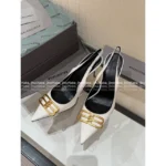 BALENCIAGA 2025 Early Fall Collection 🆕 Classic Heeled Sandals - Signature Metal Logo Detail - Image 2