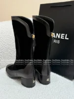 Chanel 🤎 25A Fall/Winter New Handcraft Studio Collection — Premium Suede & Leather Patchwork Mid-Calf Block Heel Boots - Image 21