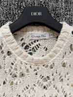 Dior 2025 Early Fall Collection ⭐ Beige Open-Knit Vest - Crochet Cardigan & Tank Top Set - Image 20