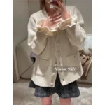 Chanel 24K Fall/Winter Collection 🌟 Runway Wool Blend Cardigan - Oversized Fit with Ruffle Sleeves 🦙 - Image 16