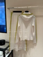 Chanel 2025C Early Spring Collection ❕ Cashmere Edition Lounge Set - Minimalist Contrast-Hem Hooded Coat & Wide-Leg Pants - Image 12