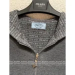 Prada 2025SS Early Fall Collection 🩶 Reversible Hooded Vest - Double-Faced Jacquard Logo w/ Belted Wool Blend - Image 15