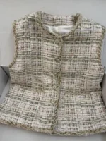 Chanel 25A Early Fall Collection 💛 Haute Atelier Waistcoat - Gold-Thread Woven Tweed Vest w/ Crystal Buttons - Image 11