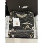 Chanel 25A Early Fall Collection ✉️ Jacquard Gold-Thread Sweater - Round Neck Wool/Cashmere Blend Pullover w/ Dust Bag - Image 13