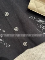 Chanel 25B Early Fall Collection 🖤 Snowflake Logo Sweater - Jacquard Wool Pullover with Round Neck - Image 20