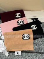 Chanel 25B Fall/Winter Collection ❄️ Towel-Embroidered Logo Set - 100% Kashmir Cashmere Scarf/Beanie/Gloves - Image 13
