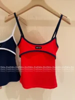 miumiu 25SS Spring/Summer Collection ♥️ American Retro Sport Top - Stretch Fit Color-Block Logo Tank - Image 26