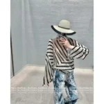 Dior 2025 Early Autumn Collection 🔍 Celebrity-Inspired Knitwear - Cashmere/Silk Blend Diagonal Stripe Sweater - Image 15