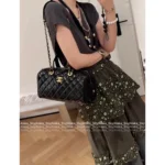 Chanel 🎳 25A Haute Atelier Collection Maxi Bowling Bag in Imported Oil-Waxed Leather with Custom Hardware - Image 3