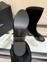 Chanel 🤎 25A Fall/Winter New Handcraft Studio Collection — Premium Suede & Leather Patchwork Mid-Calf Block Heel Boots - Image 19