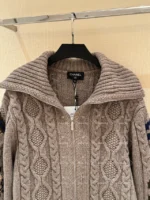 Chanel 2024N Coco Neige Ski Collection 🆕 Jacquard Logo Cardigan - Zip-Front Knit Jacket with Artisanal Crochet - Image 23