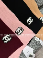 Chanel 25B Fall/Winter Collection ❄️ Towel-Embroidered Logo Set - 100% Kashmir Cashmere Scarf/Beanie/Gloves - Image 12
