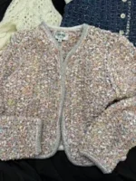 Chanel 2025B Early Fall Collection 🌈 Runway-Grade Colorful Tweed Jacket - Heavyweight Bouclé Knit w/ Crystal-Edge Buttons - Image 2