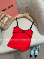 miumiu 25SS Spring/Summer Collection ♥️ American Retro Sport Top - Stretch Fit Color-Block Logo Tank - Image 25