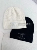 Chanel 2024N Ski Collection 🖤 Heavyweight Cashmere Scarf / Knit Beanie with Metallic Logo - Ultra Warmth & Face-Slimming Effect - Image 22