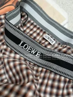 Loewe 2025SS Designer Embroidery Set 🤎 Back-Slit Plaid Shirt + Asymmetric Skirt - Autumn New Arrival - Image 16