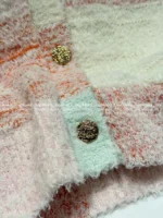 Chanel 25M Early Fall Collection 🌈 Macaron Color-Block Vest - Terry Fabric Hooded Sleeveless Top & V-Cardigan - Image 34
