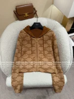 Celine 2025SS Early Fall Collection 🤎 Reversible Hooded Cardigan - Double-Faced ©️ Jacquard Logo & Wool Blend - Image 13