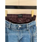 ALEXANDERWANG 2025 New Collection 👖 Mock Two-Layer Wide-Leg Jeans - High-Waisted Scimitar Flare Pants - Image 14