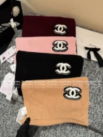Chanel 25B Fall/Winter Collection ❄️ Towel-Embroidered Logo Set - 100% Kashmir Cashmere Scarf/Beanie/Gloves - Image 11