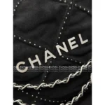 Chanel 2025 🖤 New 22Bag Tote - "Trash Bag" Letter Logo w/ Exclusive Imported Suede & Studs - Image 13