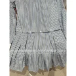 miumiu 25SS Early Autumn New Collection Colorblock Vertical Stripe Embroidered Letter Logo Detachable Shirt Dress for Women - Image 16