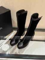 Chanel 🤎 25A Fall/Winter New Handcraft Studio Collection — Premium Suede & Leather Patchwork Mid-Calf Block Heel Boots - Image 17