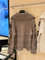 Chanel 2024N Coco Neige Ski Collection 🆕 Jacquard Logo Cardigan - Zip-Front Knit Jacket with Artisanal Crochet - Image 21