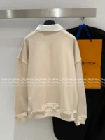 Louis Vuitton 2025SS Early Fall Collection 🤍 Mock Two-Layer Zip Hoodie - V-Neck Panel Pullover with Embroidered Logo - Image 9
