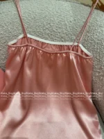 miumiu 2025SS Spring/Summer Collection 🎀 Satin Slip Dress - Pink Glossy Strapless Mini with Embroidered Logo - Image 22
