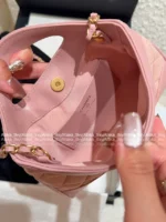 Chanel 2025P Spring/Summer Collection 🌸 Sakura Pink 31 Nano Chain Bag - Genuine Suede w/ Multi-Way Strap & YKK Hardware (Gift Box Packaging) ⛓️ - Image 2