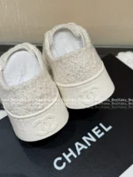 Chanel 2025B Early Fall Collection 🔍 Platform Biscuit Sneakers - Metallic Logo & Color-Block Design (3 Colors) - Image 6