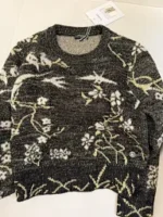 Chanel 25A Early Fall Collection ✉️ Jacquard Gold-Thread Sweater - Round Neck Wool/Cashmere Blend Pullover w/ Dust Bag - Image 9