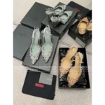 VALENTINO 2025 Spring/Summer Collection ✨ Hand-Beaded Crystal Heels - Imported Silk & Swarovski Elegance 👠 - Image 19