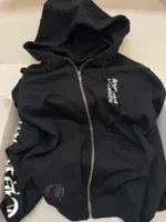 CHROME HEARTS 2025SS Early Fall Collection 🖤 Must-Have Streetwear Hoodie - Oversized Fit with Sanskrit Print & Zip Detail - Image 13