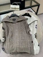 Chanel 2024N Coco Neige Ski Collection 🆕 Jacquard Logo Cardigan - Zip-Front Knit Jacket with Artisanal Crochet - Image 7
