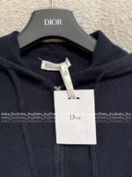 Dior 2025SS Early Fall Collection 🩶 Premium Gray Hooded Cardigan - Embroidered Logo Zip-Up w/ Cashmere-Wool Blend - Image 28