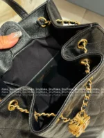 Chanel 25/26 Fall/Winter Collection 🖤 25Bag Drawstring Backpack - Caviar Leather Mini Backpack w/ Chain Strap ⛓️🎒 - Image 23