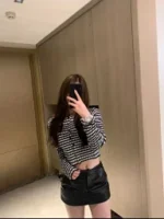 Louis Vuitton 2025SS Spring/Summer Collection 🖤 Must-Have "Spicy Girl" Top - Striped Shell Jacquard Knit Cardigan & Tee - Image 16
