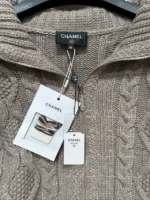 Chanel 2024N Coco Neige Ski Collection 🆕 Jacquard Logo Cardigan - Zip-Front Knit Jacket with Artisanal Crochet - Image 5