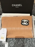 Chanel 25B Fall/Winter Collection ❄️ Towel-Embroidered Logo Set - 100% Kashmir Cashmere Scarf/Beanie/Gloves - Image 24