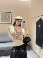 Dior 2025 Early Autumn Collection ⭐️ Colorful Yarn Jacquard Logo Sweater - Round Neck Star-Pattern Wool Knit Women's Pullover - Image 30