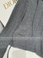 Dior 2025SS Early Fall Collection 🩶 Premium Gray Hooded Cardigan - Embroidered Logo Zip-Up w/ Cashmere-Wool Blend - Image 26