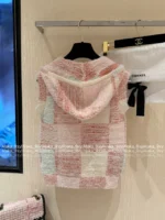 Chanel 25M Early Fall Collection 🌈 Macaron Color-Block Vest - Terry Fabric Hooded Sleeveless Top & V-Cardigan - Image 28